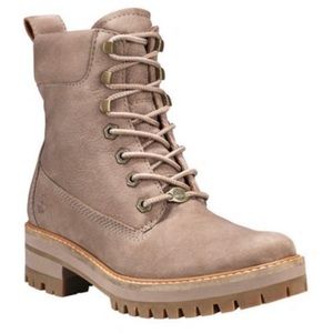 Brand New Timberland Taupe Leather Lace Up Boots